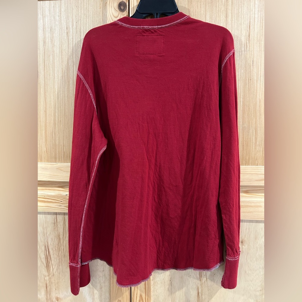 Vintage American Eagle Outfitters Red Long Sleeve Henley Slub Tee Sz XL - Picture 3 of 3